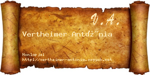 Vertheimer Antónia névjegykártya